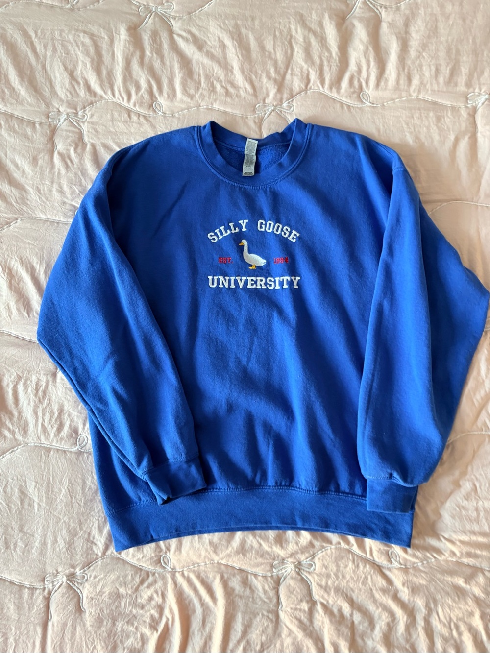 Gildan Royal Blue 'Silly Goose University' Crewneck Sweatshirt